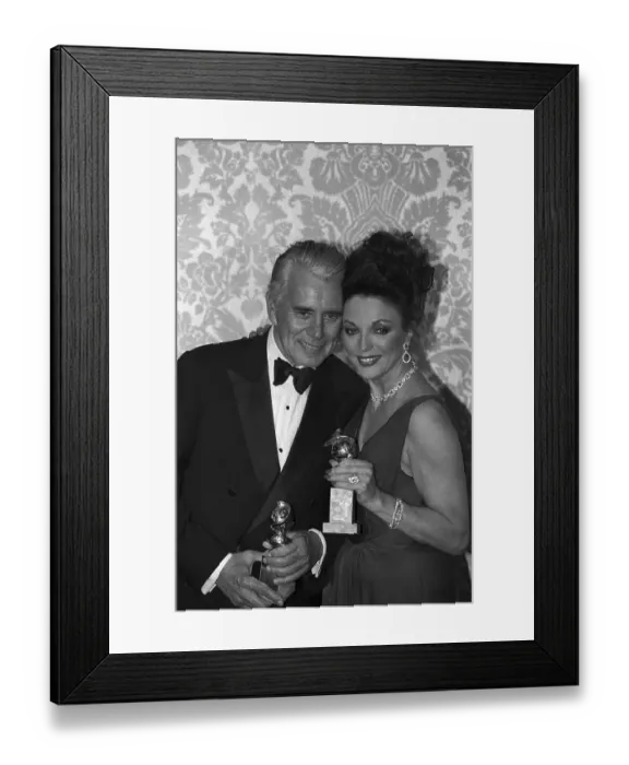 Framed Print : Actors Joan Collins and John Foresythe Framed Print : Actors Joan Collins and John Foresythe