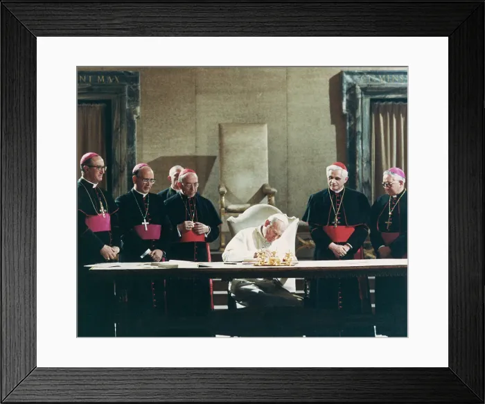 Framed Print : Pope John Paul II Signs Law Framed Print : Pope John Paul II Signs Law