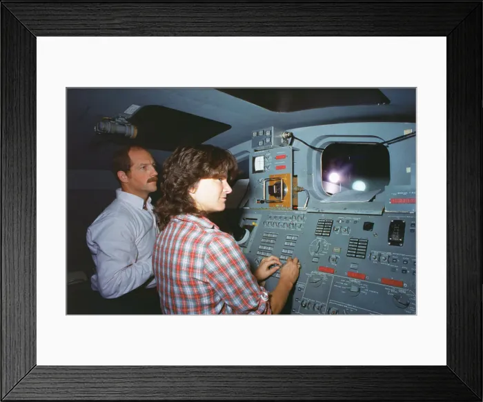 Framed Print : Shuttle Astronauts Practicing with Robot Arm Framed Print : Shuttle Astronauts Practicing with Robot Arm