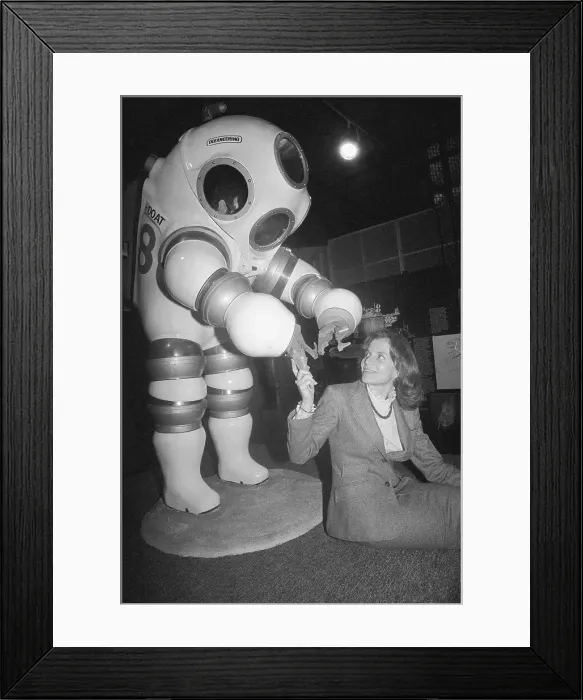 Framed Print : Marine Botanist Sylvia Earle Sitting by Submersible Suit Framed Print : Marine Botanist Sylvia Earle Sitting by Submersible Suit