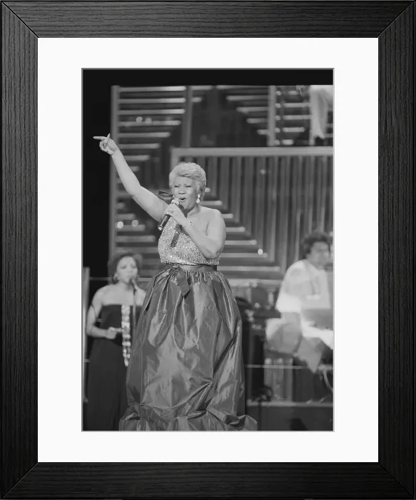 Framed Print : Aretha Franklin Singing Framed Print : Aretha Franklin Singing