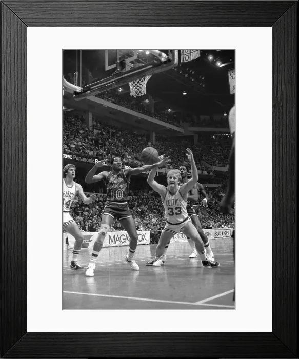 Framed Print : Larry Bird Fighting for Control of the Ball Framed Print : Larry Bird Fighting for Control of the Ball
