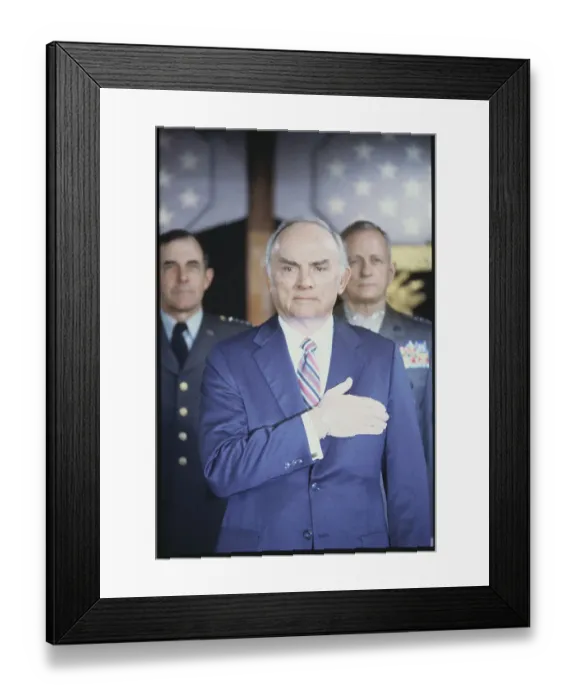 Framed Print : Paul Thayer Pledging Allegiance