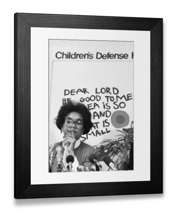 Framed Print : Marian Edelman Speaking at Press Conference Framed Print : Marian Edelman Speaking at Press Conference