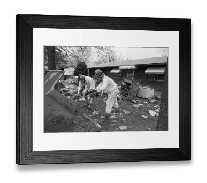 Framed Print : Workers Load Toxic Debris In Temporary Storage Framed Print : Workers Load Toxic Debris In Temporary Storage