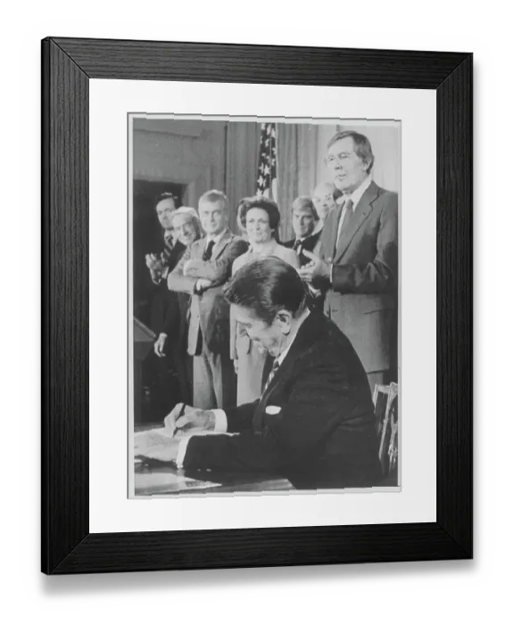 Framed Print : President Reagan Signing Atomic Energy Act Amendments Framed Print : President Reagan Signing Atomic Energy Act Amendments