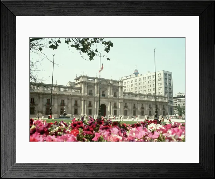 Framed Print : La Moneda. (Original Caption) 1983-Santiago, Chile Framed Print : La Moneda. (Original Caption) 1983-Santiago, Chile