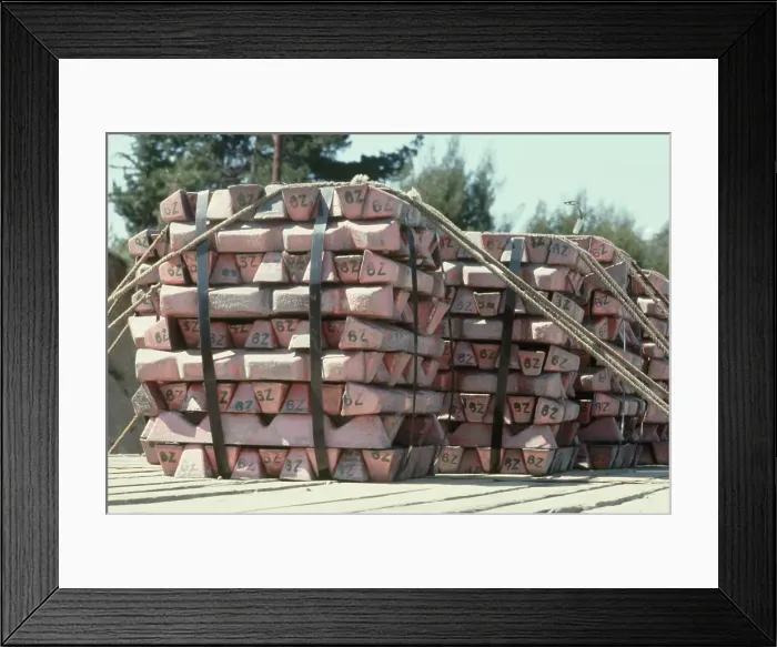 Framed Print : Chilean Copper Bars Ready for Export Framed Print : Chilean Copper Bars Ready for Export