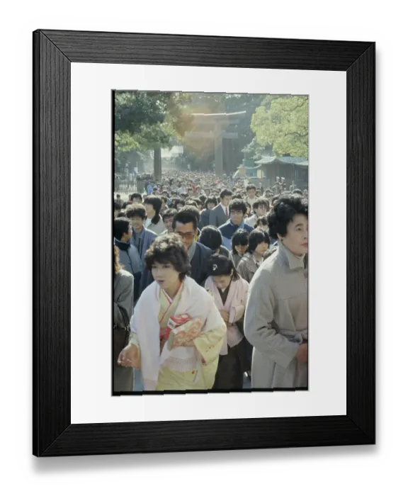 Framed Print : Worshippers Crowding Street Framed Print : Worshippers Crowding Street