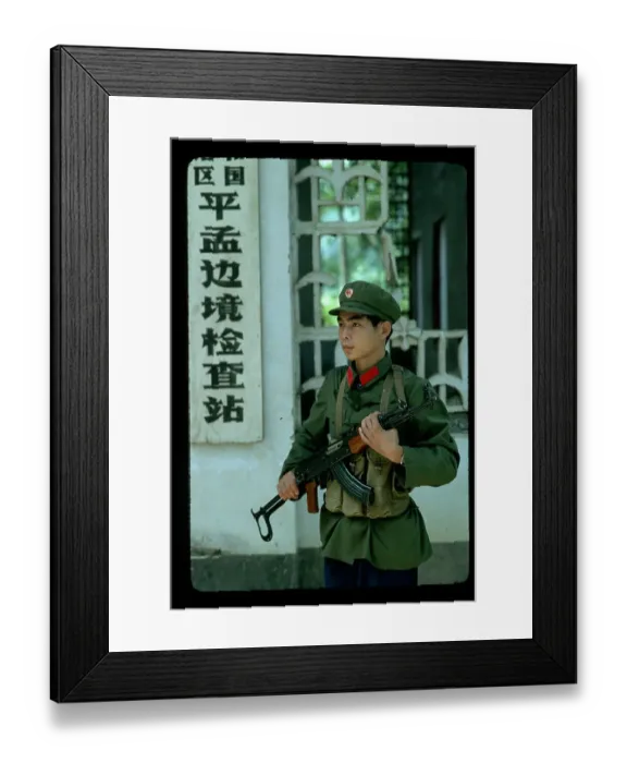 Framed Print : Chinese Army Border Guard with AK-47 Framed Print : Chinese Army Border Guard with AK-47