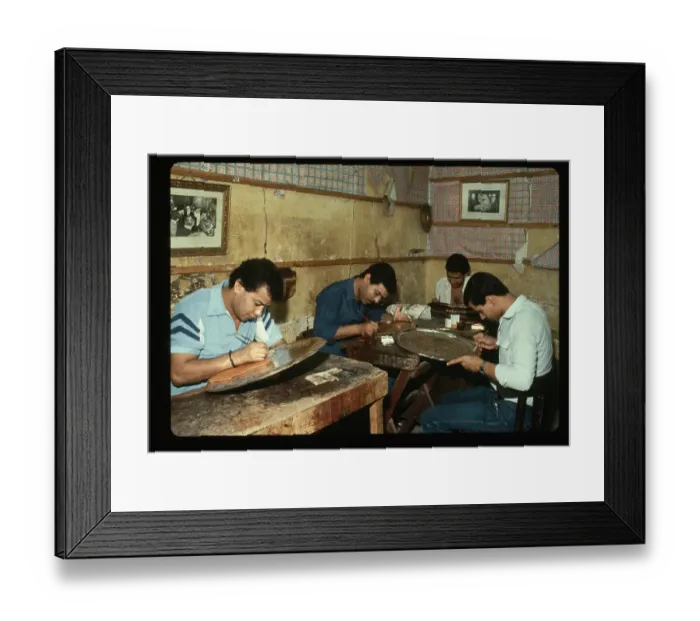 Framed Print : Workers Handpainting Plates Framed Print : Workers Handpainting Plates