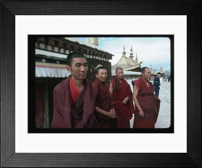 Framed Print : Buddhist Monks Standing Outside Temple Framed Print : Buddhist Monks Standing Outside Temple