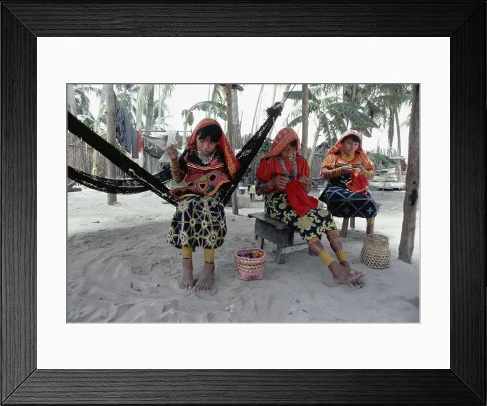 Framed Print : Group of Women Working on Embroidery Framed Print : Group of Women Working on Embroidery
