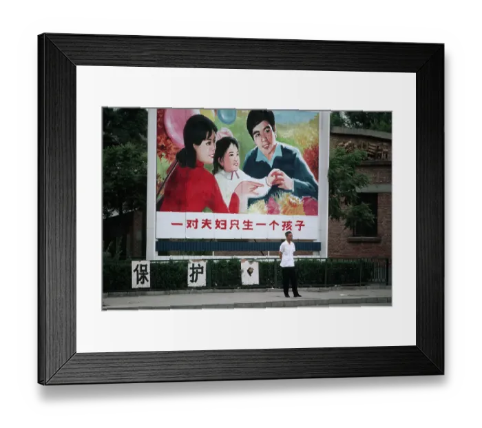 Framed Print : Family Planning Billboard in China Framed Print : Family Planning Billboard in China