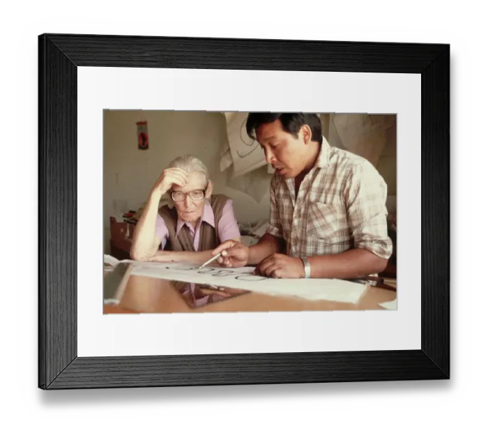 Framed Print : Marian Reiche Neumann with Assistant