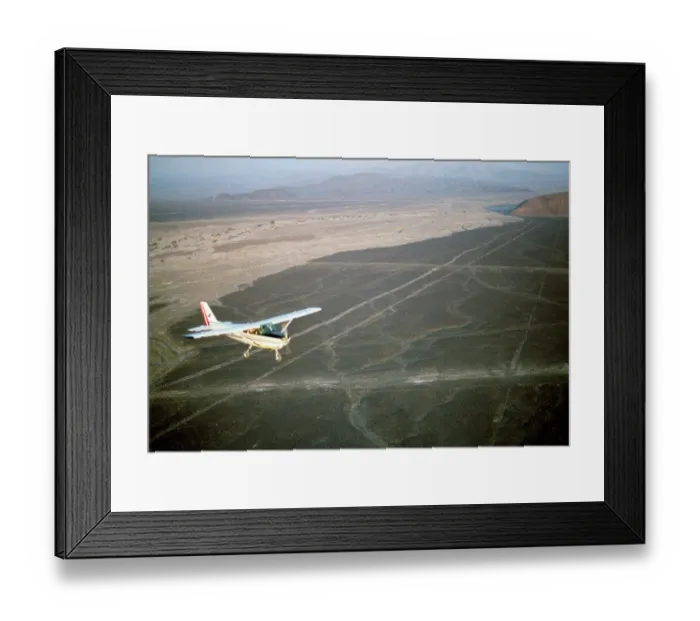 Framed Print : Tourists Fly Over Nazca Lines in Plane Framed Print : Tourists Fly Over Nazca Lines in Plane