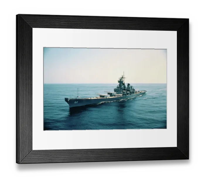 Framed Print : USS New Jersey in the Ocean Framed Print : USS New Jersey in the Ocean