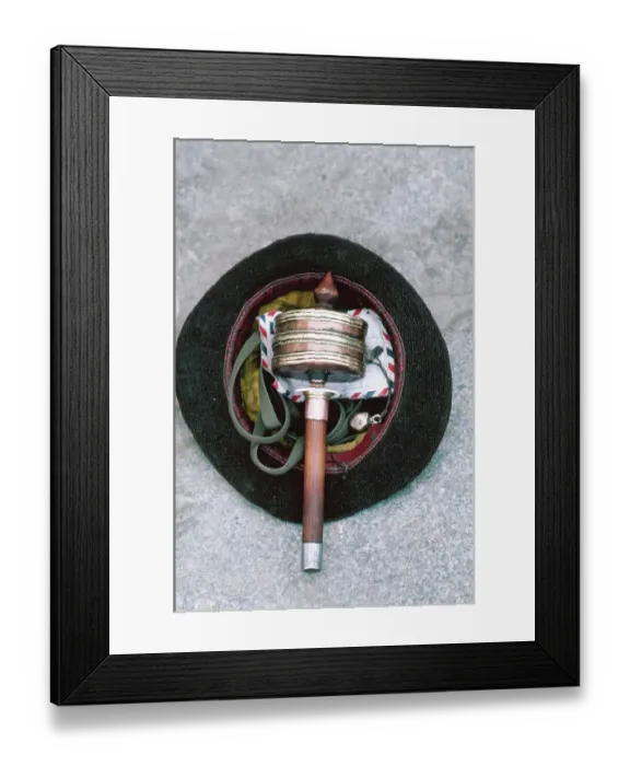 Framed Print : Prayer Wheel in Hat Framed Print : Prayer Wheel in Hat