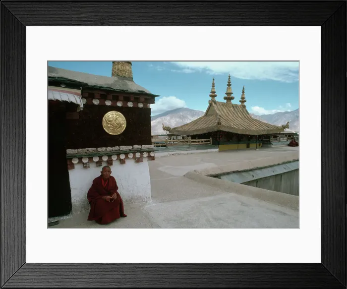 Framed Print : Buddhist Monk Seated at Jokhang Temple