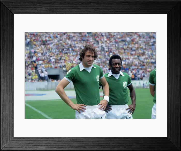 Framed Print : Soccer Players Pele and Giorgio Chinaglia on Field Framed Print : Soccer Players Pele and Giorgio Chinaglia on Field