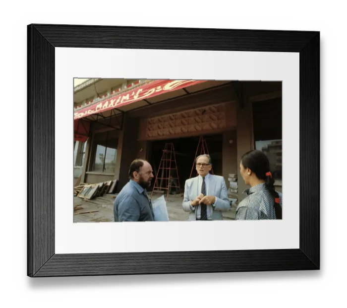 Framed Print : Pierre Cardin Instructing Workers Framed Print : Pierre Cardin Instructing Workers
