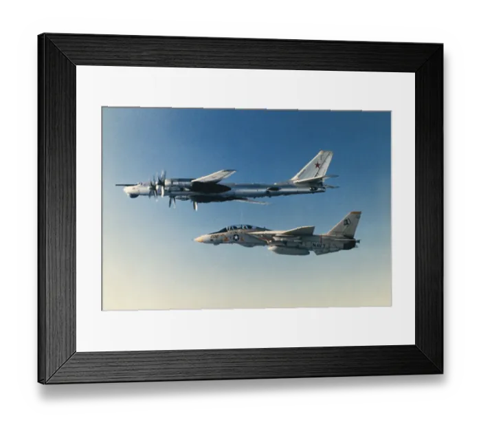 Framed Print : Russian Fighter Following an American Military Jet Framed Print : Russian Fighter Following an American Military Jet