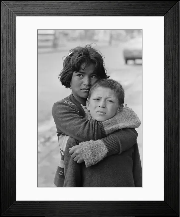 Framed Print : Portrait of Two Street Children in Bogota Framed Print : Portrait of Two Street Children in Bogota