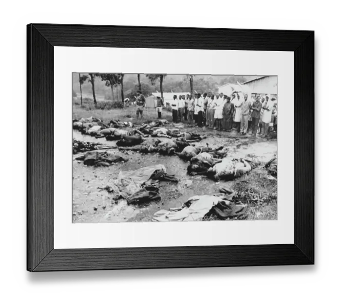 Framed Print : Rhodesian Villages Staring at Their Slain Family Members Framed Print : Rhodesian Villages Staring at Their Slain Family Members