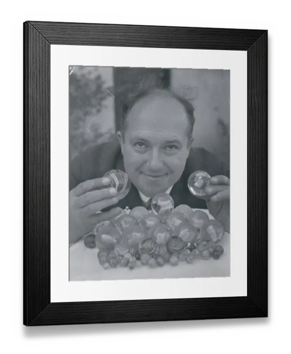 Framed Print : A. D. Scott Marble Collector with Examples Framed Print : A. D. Scott Marble Collector with Examples