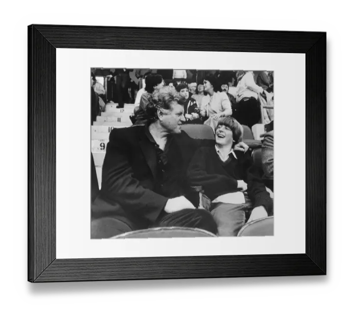 Framed Print : Edward M. Kennedy and Son Attending Basketball Game Framed Print : Edward M. Kennedy and Son Attending Basketball Game