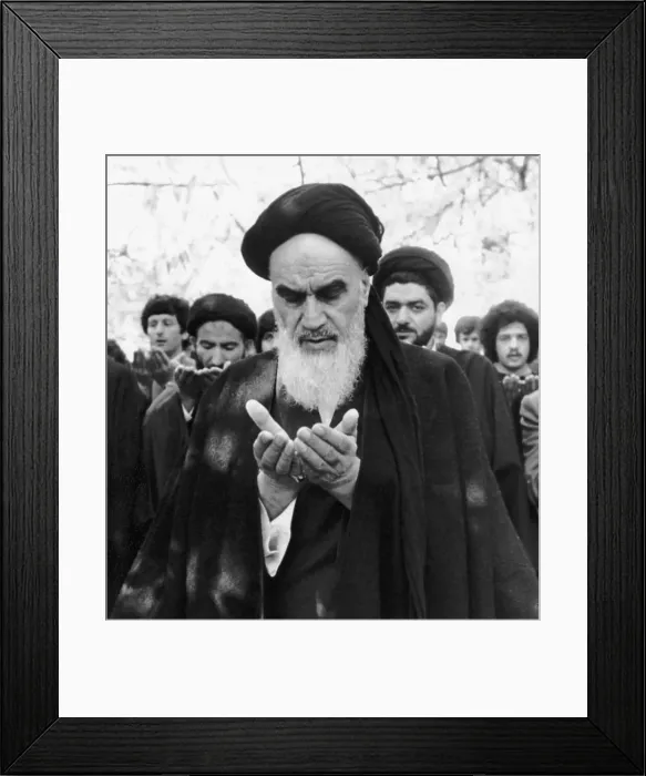 Framed Print : Ayotollah Ruhollah Khomeini Praying Framed Print : Ayotollah Ruhollah Khomeini Praying