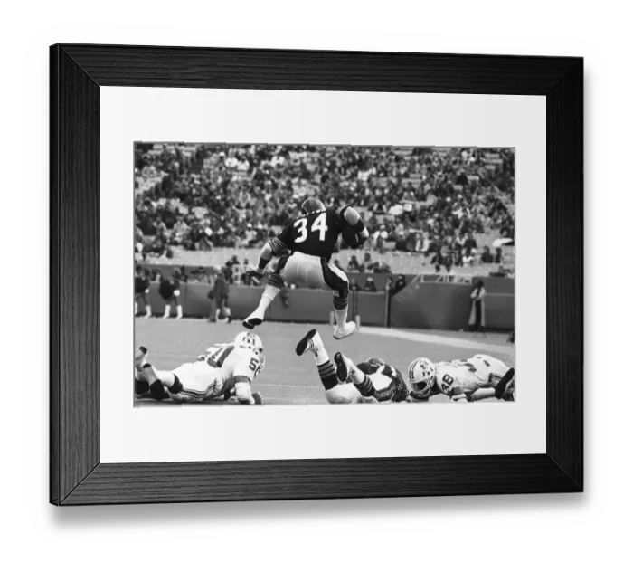 Framed Print : Walter Payton Jumping Over Defenders Framed Print : Walter Payton Jumping Over Defenders