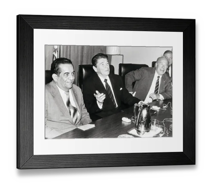 Framed Print : Ronald Reagan and Honduras President