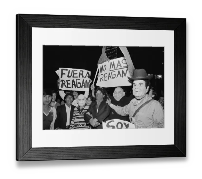 Framed Print : Anti-Reagan Demonstration Framed Print : Anti-Reagan Demonstration