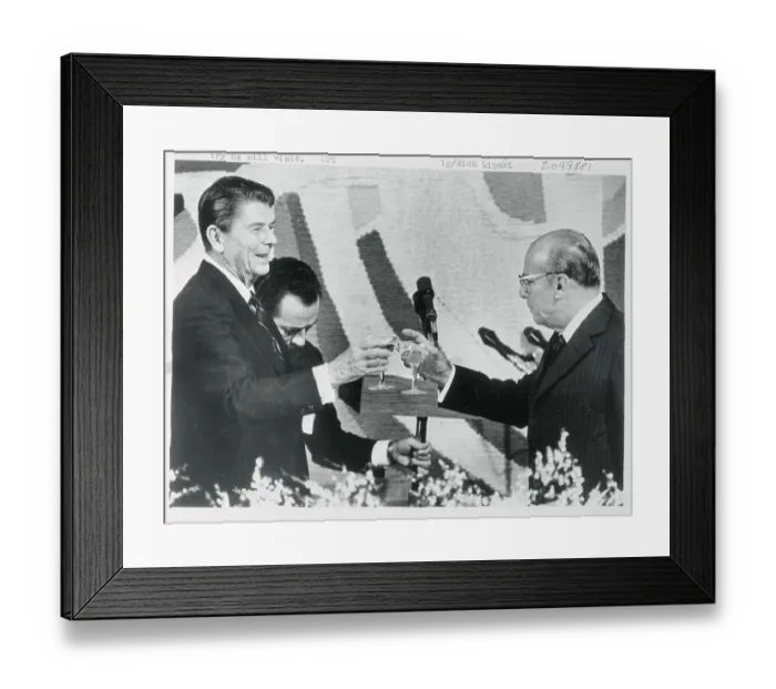 Framed Print : Ronald Reagan and Joao Figueredo Toasting Framed Print : Ronald Reagan and Joao Figueredo Toasting