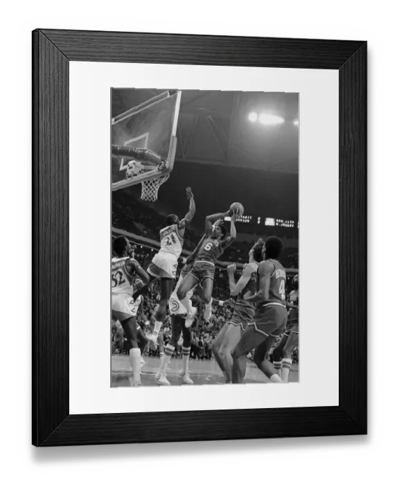 Framed Print : Julius Erving Going for Two Points Framed Print : Julius Erving Going for Two Points