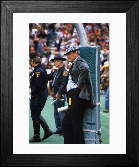 Framed Print : Paul Bryant Leaning Against Goal Post Framed Print : Paul Bryant Leaning Against Goal Post