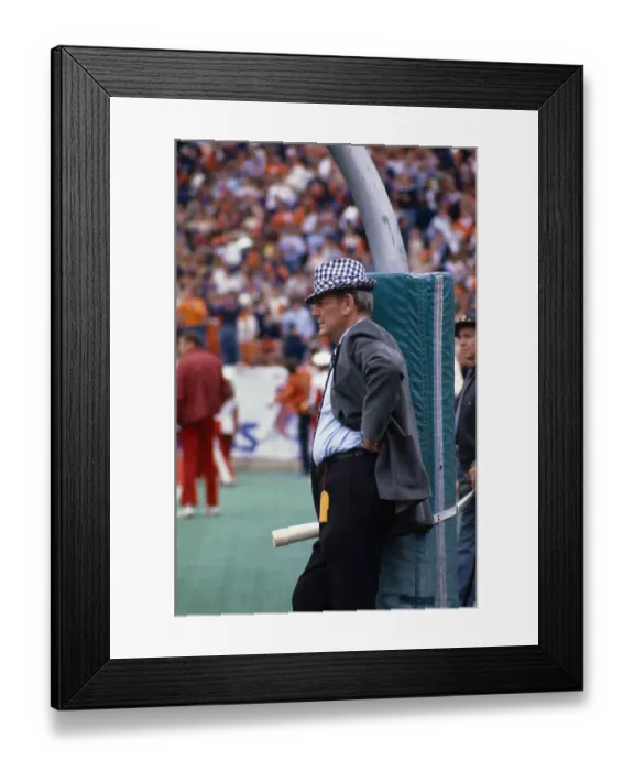 Framed Print : Paul Bryant Leaning Against Goal Post Framed Print : Paul Bryant Leaning Against Goal Post
