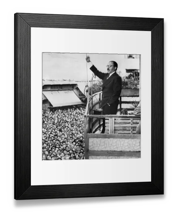 Framed Print : Menachem Begin Speaking, Fist Raised Framed Print : Menachem Begin Speaking, Fist Raised