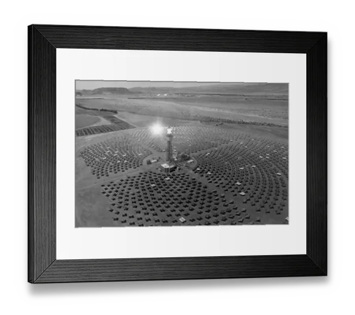 Framed Print : Heliostats Surrounding Tower Framed Print : Heliostats Surrounding Tower