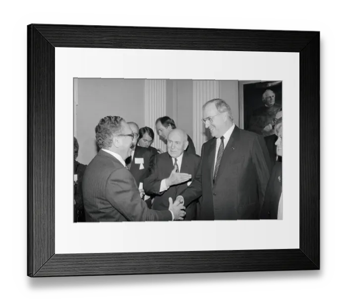 Framed Print : John McCloy Introducing Helmut Kohl to Henry Kissinger Framed Print : John McCloy Introducing Helmut Kohl to Henry Kissinger
