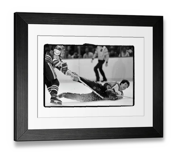Framed Print : Wayne Gretzky Plays Over Brad Marsh Framed Print : Wayne Gretzky Plays Over Brad Marsh