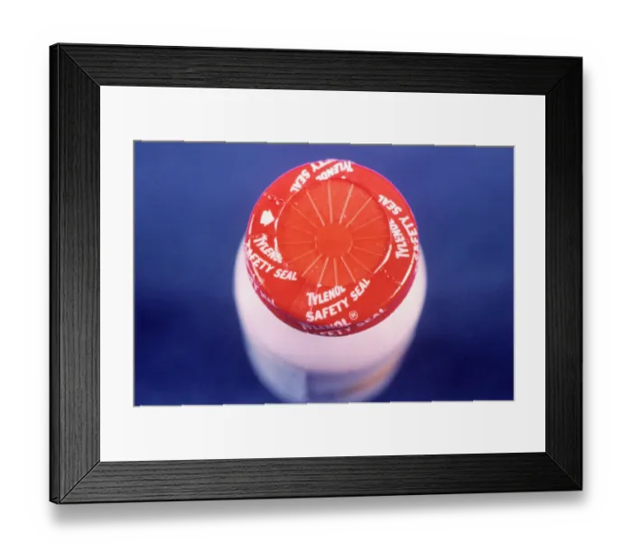 Framed Print : Tamper Resistant Lid on Tylenol Framed Print : Tamper Resistant Lid on Tylenol