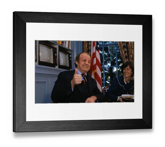 Framed Print : James S. Brady with His Secretary in His Office Framed Print : James S. Brady with His Secretary in His Office