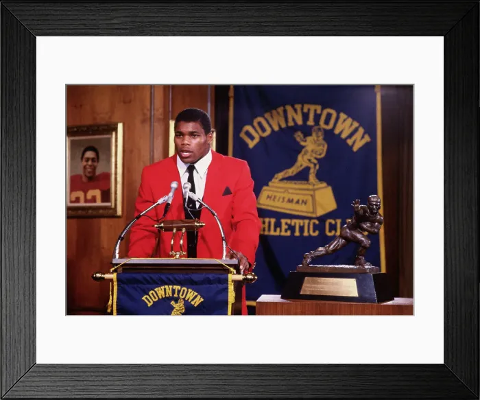 Framed Print : Hesiman Trophy Winner Herschel Walker with His Prize Framed Print : Hesiman Trophy Winner Herschel Walker with His Prize
