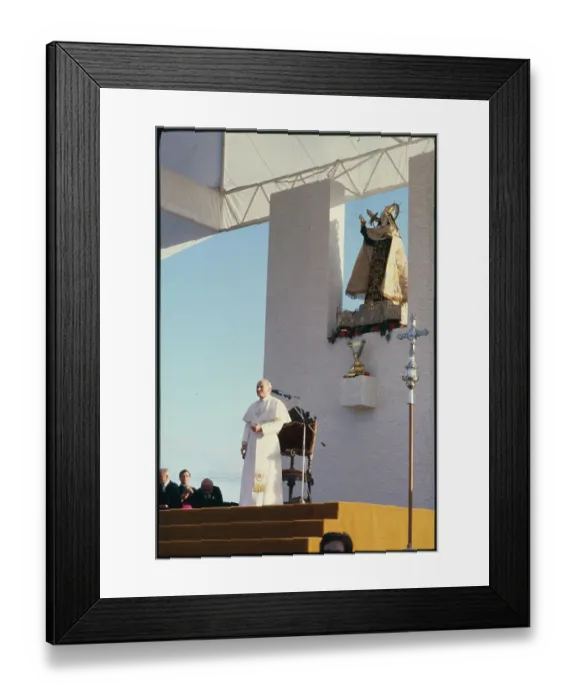 Framed Print : Pope John Paul II Addressing Crowd Framed Print : Pope John Paul II Addressing Crowd