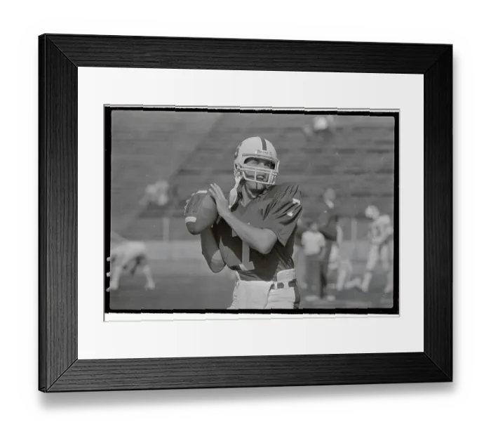 Framed Print : John Elway Holding Football Framed Print : John Elway Holding Football
