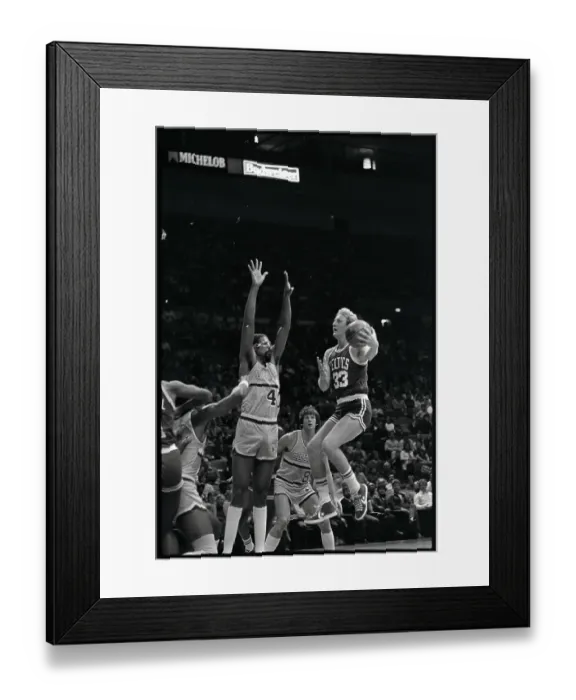Framed Print : Larry Bird in Basketball Action