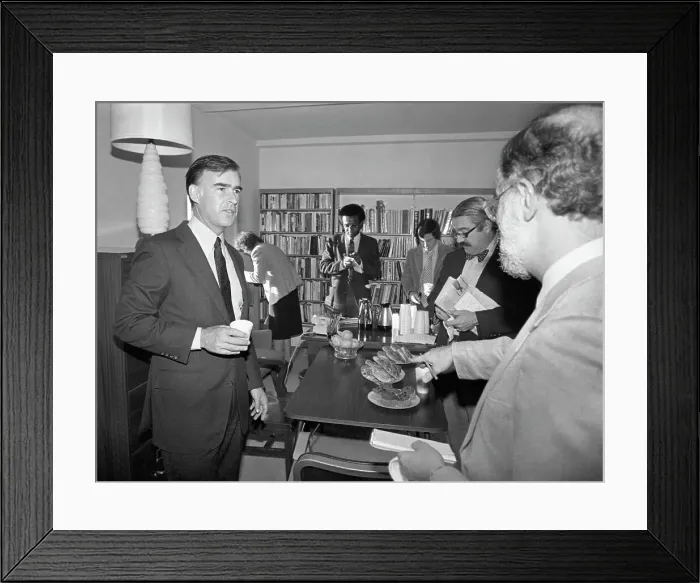 Framed Print : Reporters Inside the Apartment of Governor Edmund G. Brown Jr Framed Print : Reporters Inside the Apartment of Governor Edmund G. Brown Jr