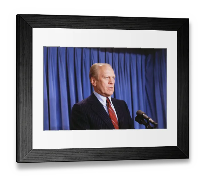 Framed Print : Gerald Ford at the Microphone Framed Print : Gerald Ford at the Microphone